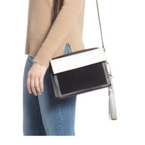 TED BAKER LONDON Colour by Numbers Glacial Leather Crossbody White Black Blue